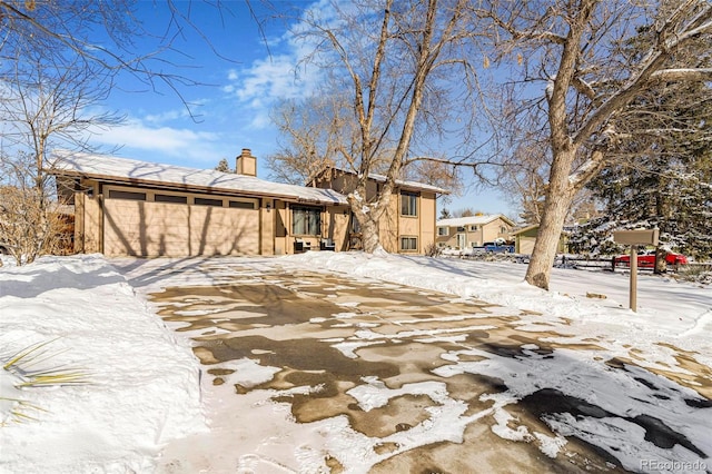 exterior space featuring a garage