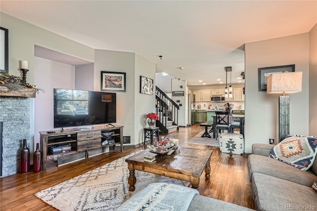 living room featuring hardwood / wood-style floors