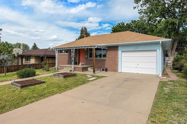 1666 S Bryant St, Denver, CO 80219 - view of front of house with a garage, driveway, brick siding, and a shingled roof