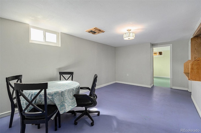 1666 S Bryant St, Denver, CO 80219 - office area with baseboards and finished concrete flooring