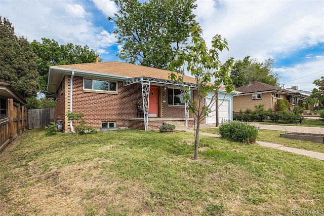 1666 S Bryant St, Denver, CO 80219 - view of front of property with an attached garage, brick siding, and a porch