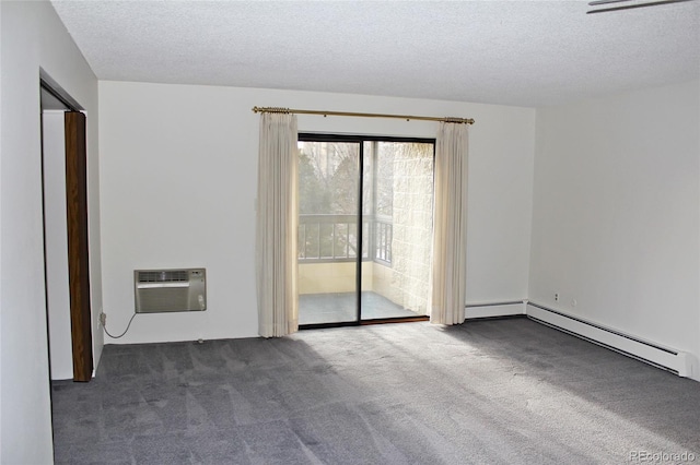 13952 E Marina Dr Unit 304, Aurora, CO 80014 - unfurnished room featuring carpet, a textured ceiling, a wall mounted air conditioner, and a baseboard radiator