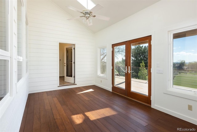 6668 Fairways Dr, Longmont, CO 80503 - unfurnished sunroom featuring french doors and lofted ceiling