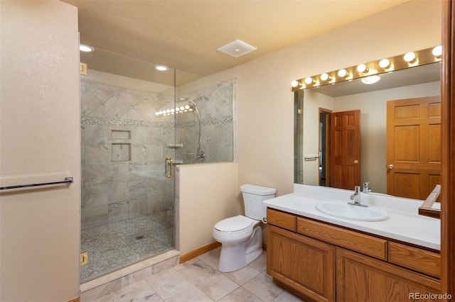 6668 Fairways Dr, Longmont, CO 80503 - full bath with a stall shower, toilet, and vanity