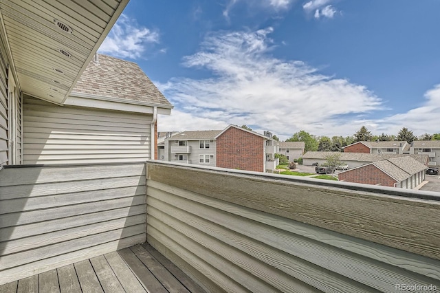 balcony with a residential view