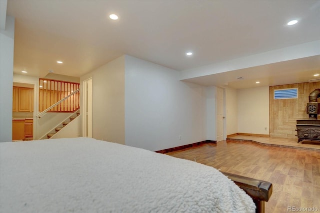 bedroom featuring hardwood / wood-style flooring