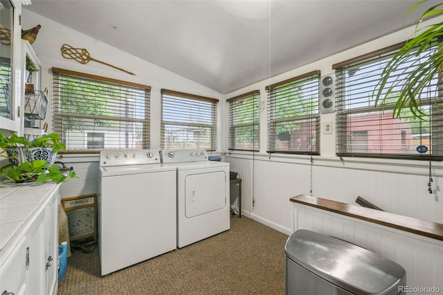 2131 Eliot St, Denver, CO 80211 - laundry room with separate washer and dryer, carpet floors, and plenty of natural light