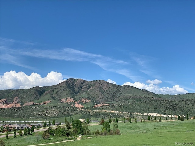 mountain view with a rural view