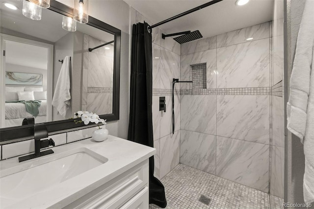 1120 S Harrison St, Denver, CO 80210 - ensuite bathroom with vanity and a tile shower