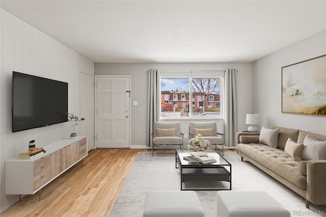 living room featuring light wood finished floors