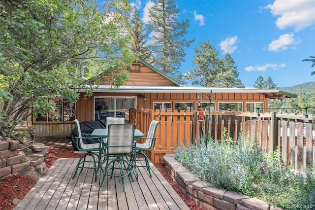 5732 Santa Clara Rd, Indian Hills, CO 80454 - wooden deck with a mountain view