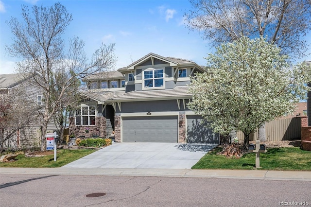 craftsman-style house with a garage