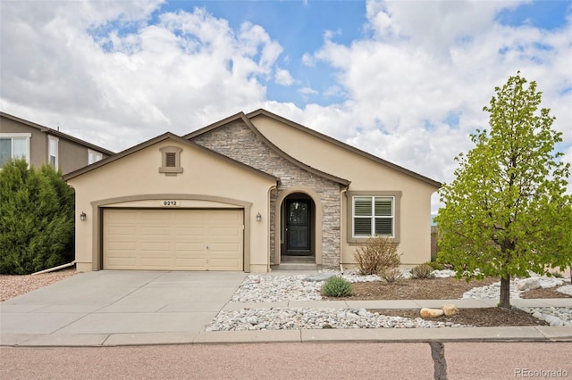 view of front of home with a garage