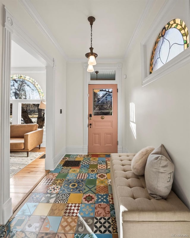 entrance foyer with crown molding