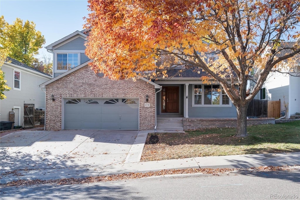 view of front of house featuring a garage