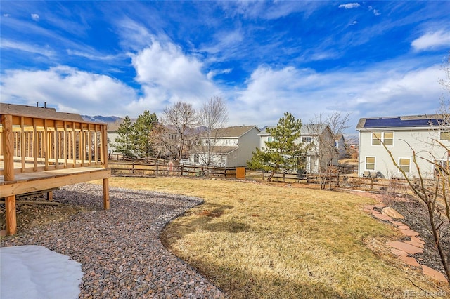 view of yard featuring a wooden deck