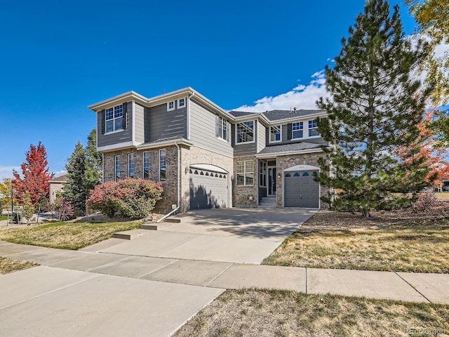 view of front of property featuring a garage