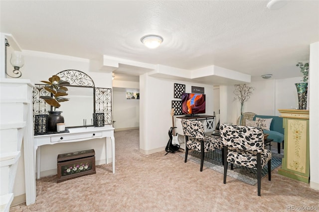 3016 N Franklin St, Denver, CO 80205 - dining space with carpet floors and a textured ceiling