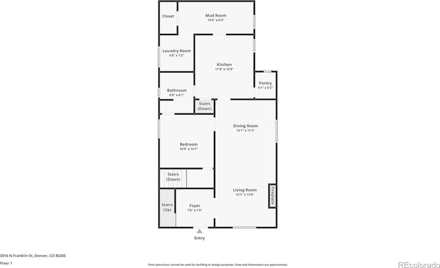 3016 N Franklin St, Denver, CO 80205 - view of floor plan / room layout