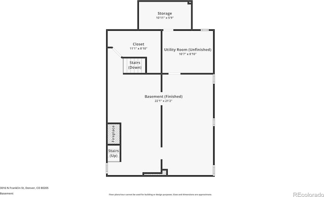 3016 N Franklin St, Denver, CO 80205 - view of floor plan / room layout