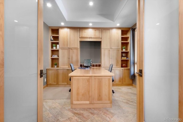 6170 Falcon Ridge Ln, Morrison, CO 80465 - home office featuring recessed lighting and a raised ceiling