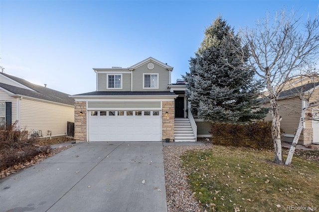 view of front property featuring a garage