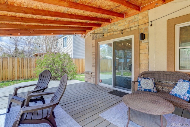 wooden deck with fence
