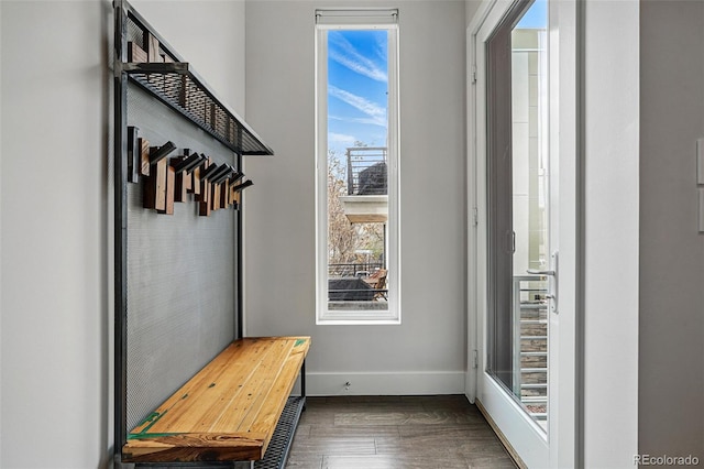 3444 Navajo St Unit 10, Denver, CO 80211 - mudroom featuring wood finished floors and baseboards