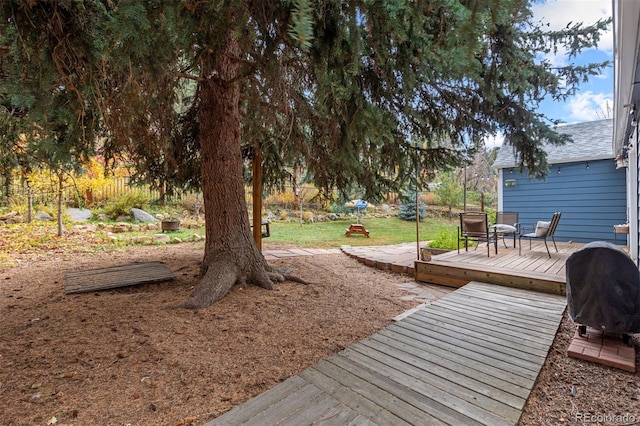 26095 Columbine Trl, Kittredge, CO 80457 - wooden terrace featuring a yard