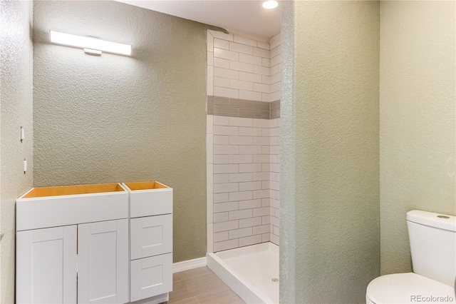 8834 Deiffendeffer Rd, Rye, CO 81069 - full bath with a stall shower, a textured wall, and wood finished floors
