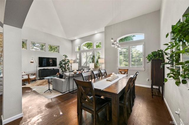 10793 Alcott Way, Denver, CO 80234 - dining space featuring high vaulted ceiling and wood finished floors