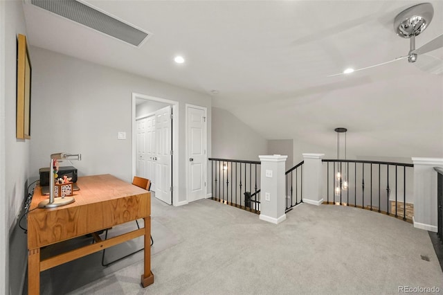 10793 Alcott Way, Denver, CO 80234 - corridor featuring an upstairs landing, carpet floors, recessed lighting, and vaulted ceiling