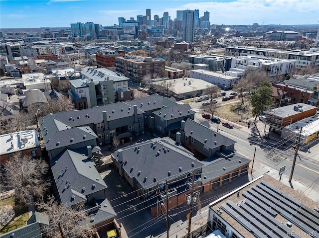 aerial view with a city view