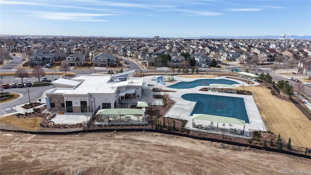 drone / aerial view with a residential view