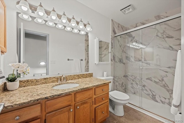 8060 Meadowdale Sq, Niwot, CO 80503 - full bath featuring a marble finish shower, vanity, and tile patterned flooring