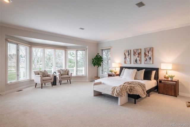 101 Glenmoor Ln, Cherry Hills Village, CO 80113 - carpeted bedroom featuring ornamental molding and multiple windows
