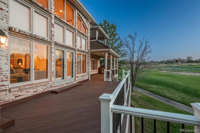 101 Glenmoor Ln, Cherry Hills Village, CO 80113 - wooden terrace with a lawn