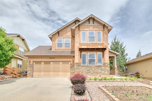 craftsman-style house with a garage