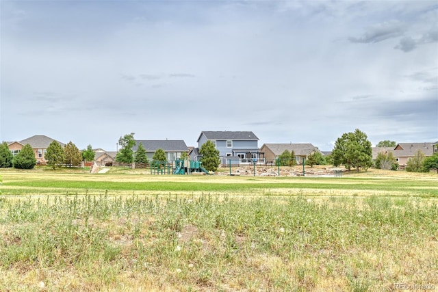 view of yard featuring a playground