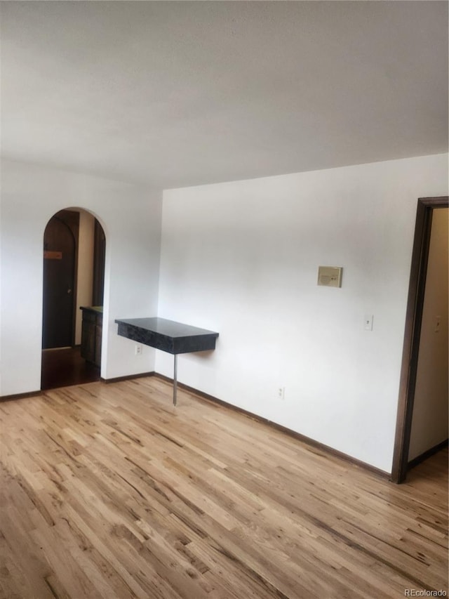 interior space with light hardwood / wood-style floors