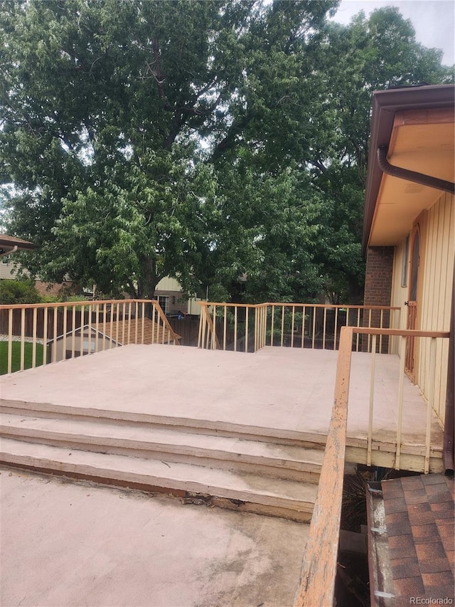 wooden deck with a playground