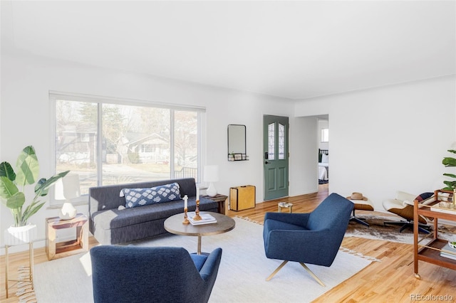 living room with light wood-style floors