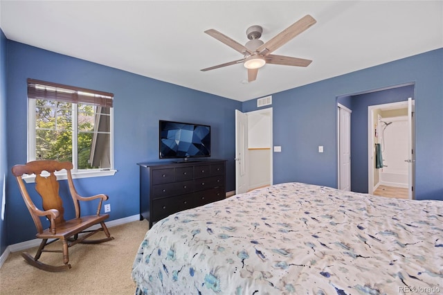12812 Jasmine St Unit C, Thornton, CO 80602 - bedroom featuring light carpet and ceiling fan