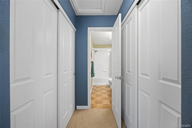 12812 Jasmine St Unit C, Thornton, CO 80602 - corridor with baseboards and light colored carpet