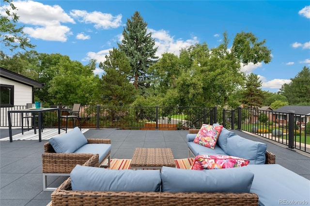 view of patio featuring an outdoor living space