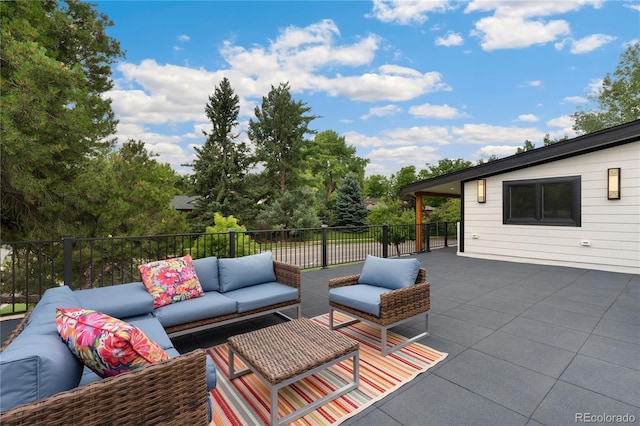 view of patio / terrace with an outdoor living space