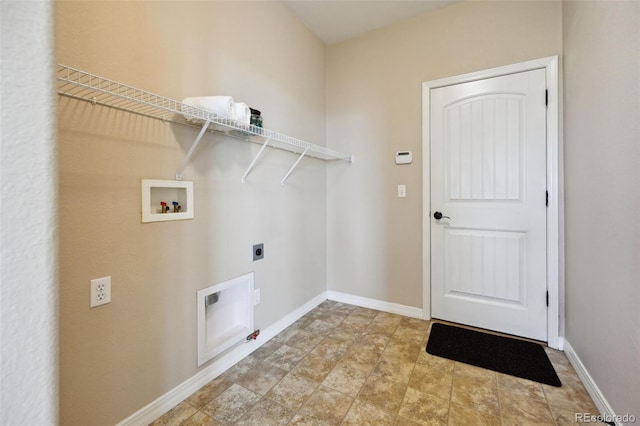 10402 Capital Peak Way, Peyton, CO 80831 - washroom with electric dryer hookup, hookup for a washing machine, baseboards, and hookup for a gas dryer