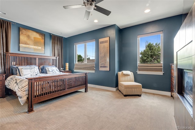 2334 Lowell Blvd, Denver, CO 80211 - carpeted bedroom with recessed lighting and ceiling fan
