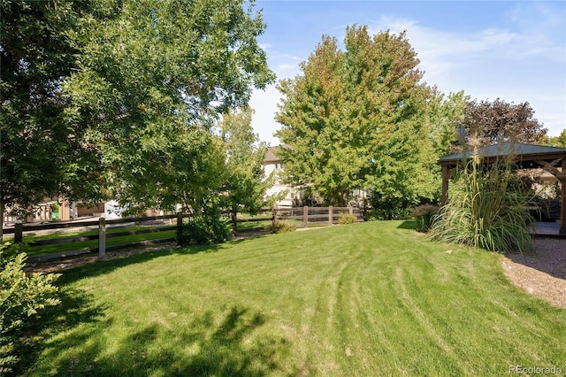 view of yard featuring a gazebo