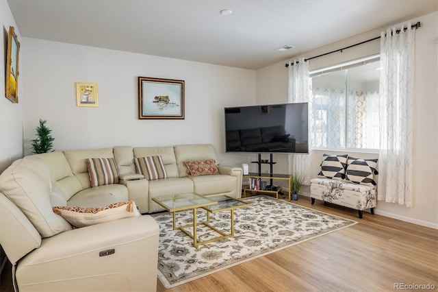 living room featuring hardwood / wood-style flooring